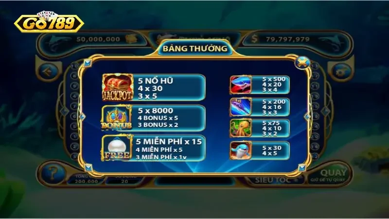 Hướng dẫn cách chơi và luật quay hũ Thủy Cung Go789 hiệu quả