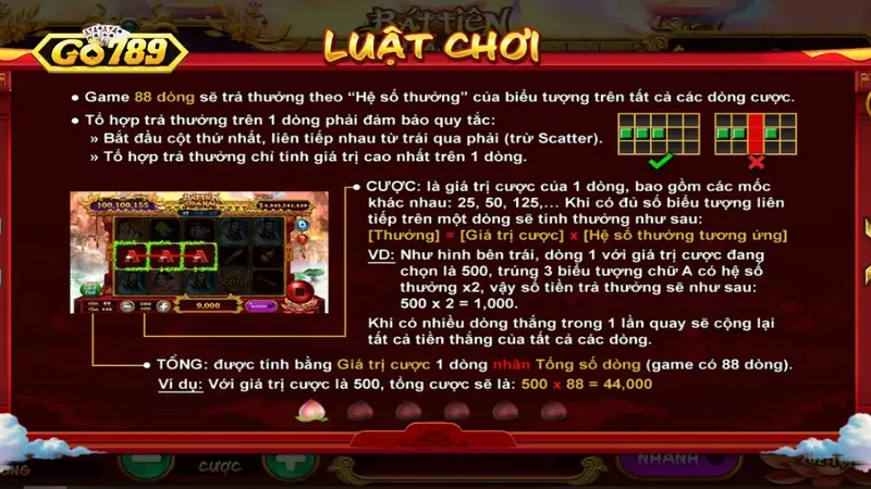 Bát Tiên Quá Hải Go789 Luật tham gia chơi nổ hũ Bát Tiên Quá Hải Go789